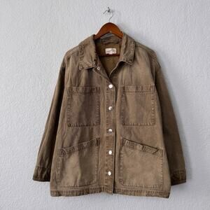 universal thread green washed denim button up jean jacket size xxl